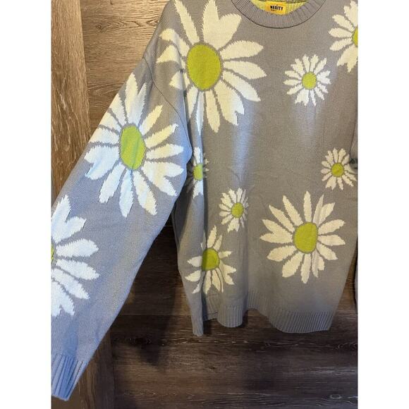 NEOITY Flower Knit Sweater Unisex One Size Mid Century Mod Stylers Harry Style - Picture 3 of 7